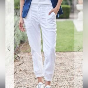 FRANK & EILEEN‎ the Jameson women's 10 cotton blend white pants 34x25 Minimalist